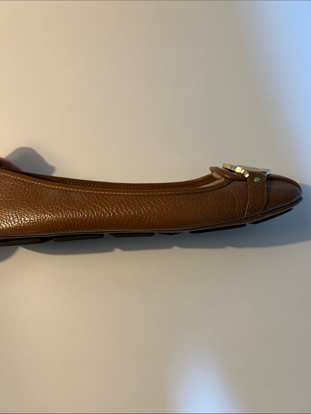 Michael Kors Tan Leather MK Logo Ballet Flats - Picture 2 of 4
